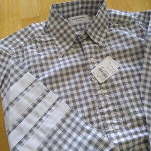 New Thom Browne Gray White Check TB2 15-34 Small